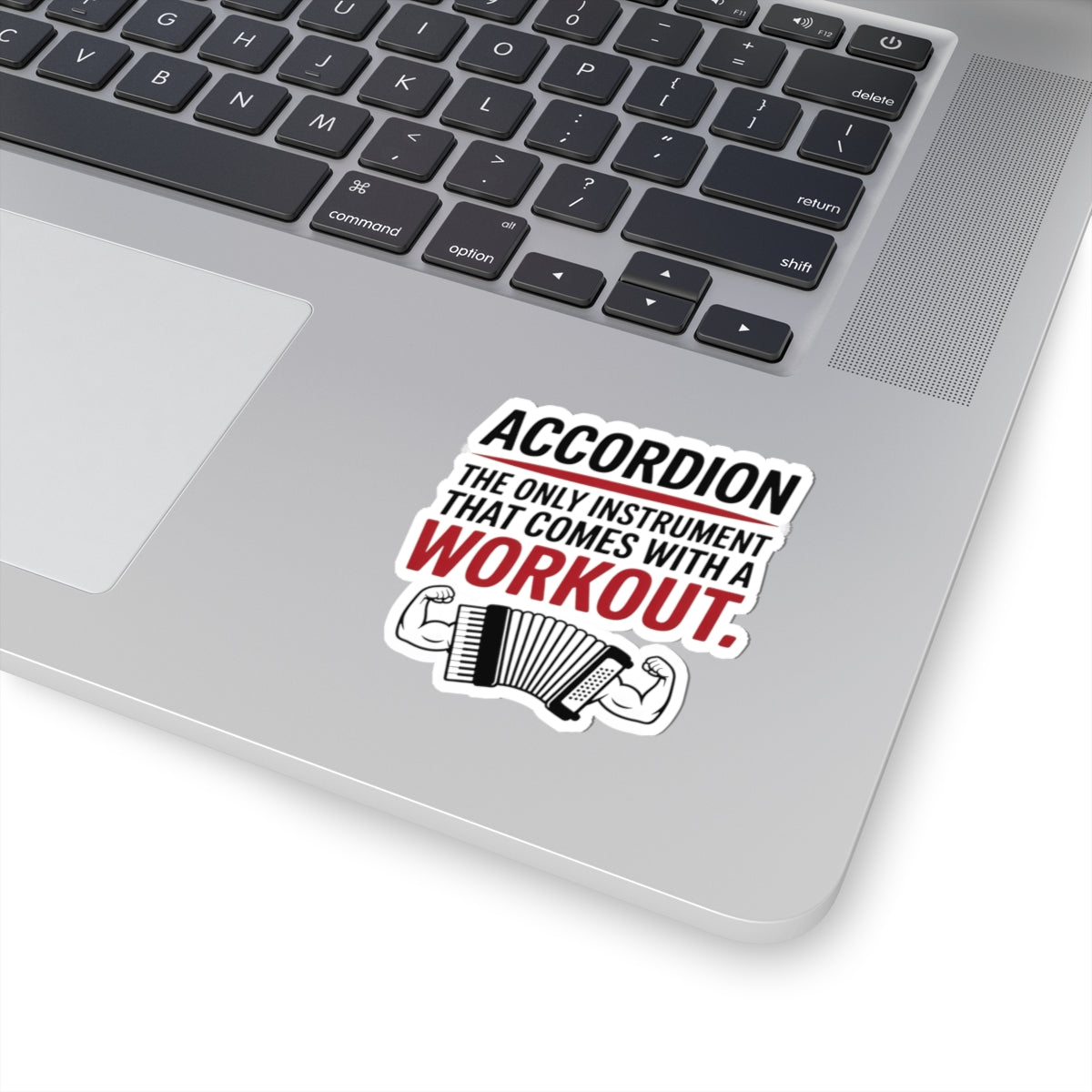Accordion Player Sticker – Workout Parody Decal for Squeezebox Fans, Polka Band Members
