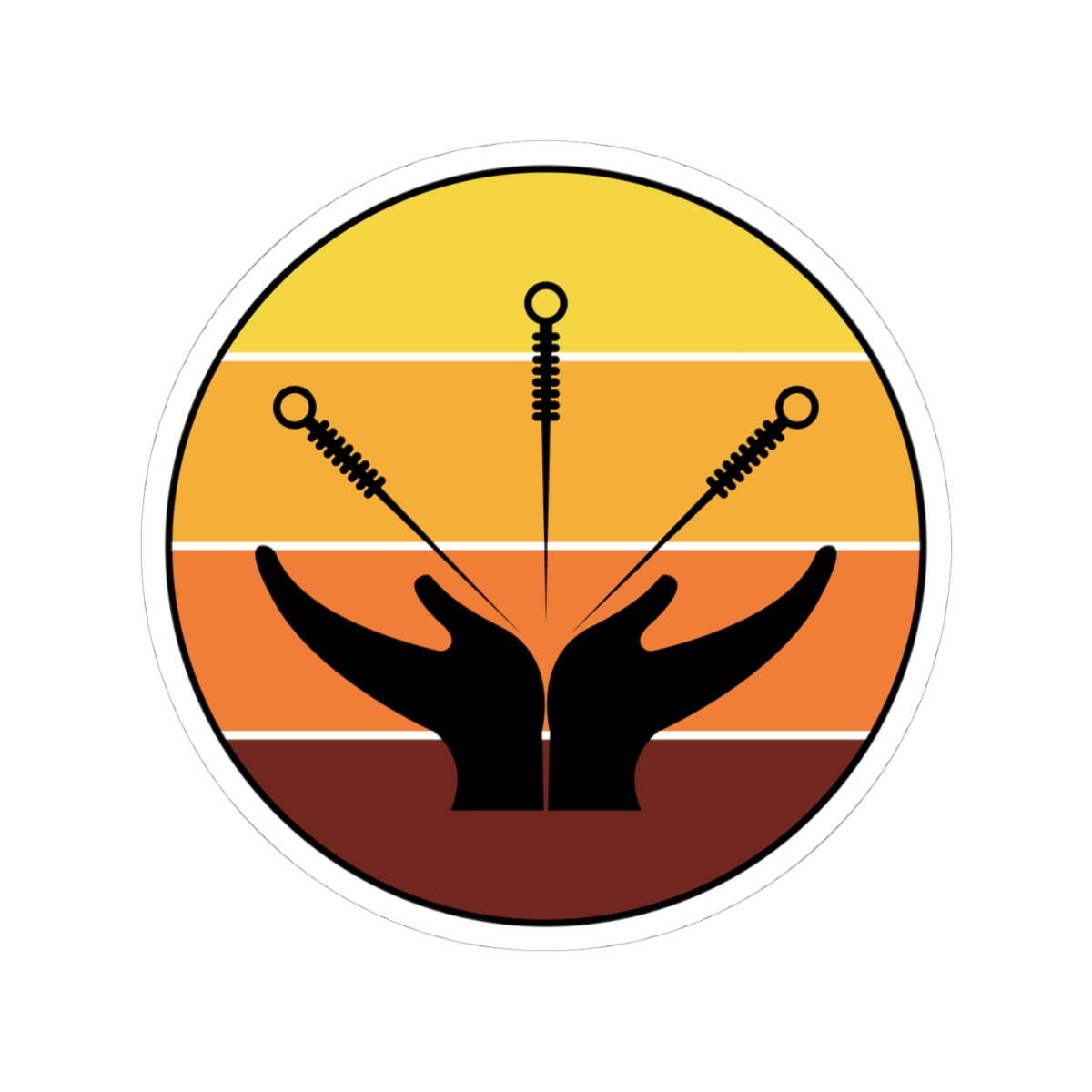 Acupuncture Symbol Sticker - Needle Therapy Vinyl Decal for Acupuncturists, TCM Practitioners