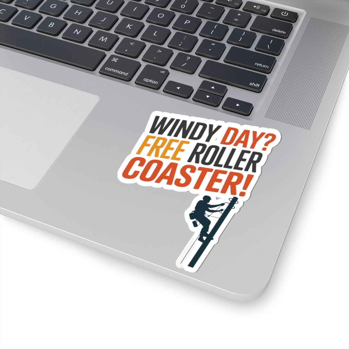 Tower Climber Sticker - Windy Day Roller Coaster Vinyl Decal for Telecom Techs