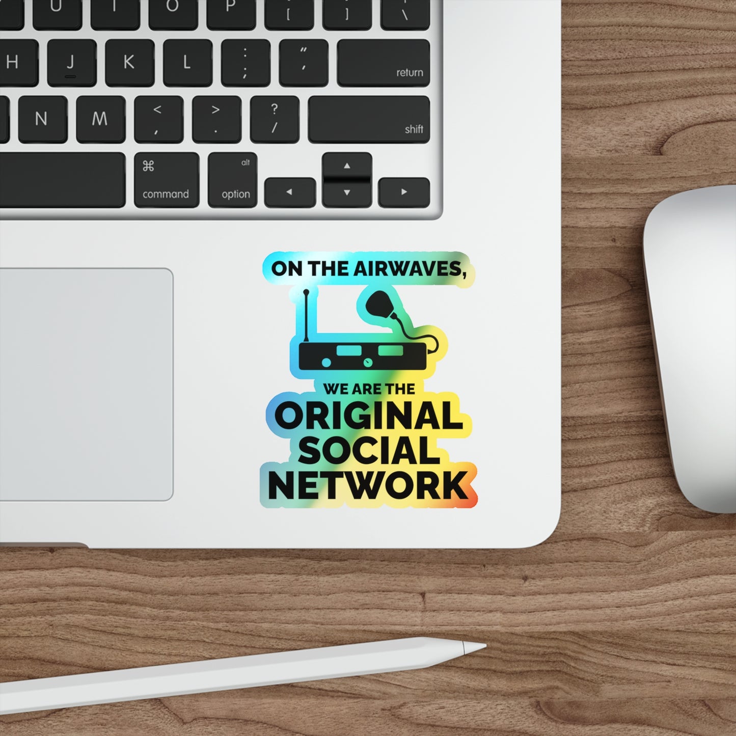 Amateur Ham Radio Operator Stickers Holographic Vinyl Decal - QSO Connections & Radio Community