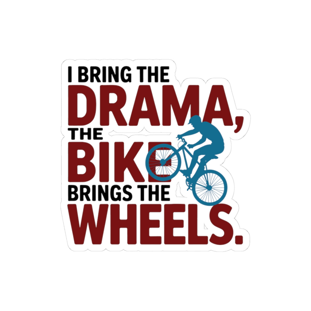 Dynamic Indoor Cycling Sticker - Drama Wheels Bike Vinyl Decal for Artistic Performers, Competitive Teams, Enthusiasts