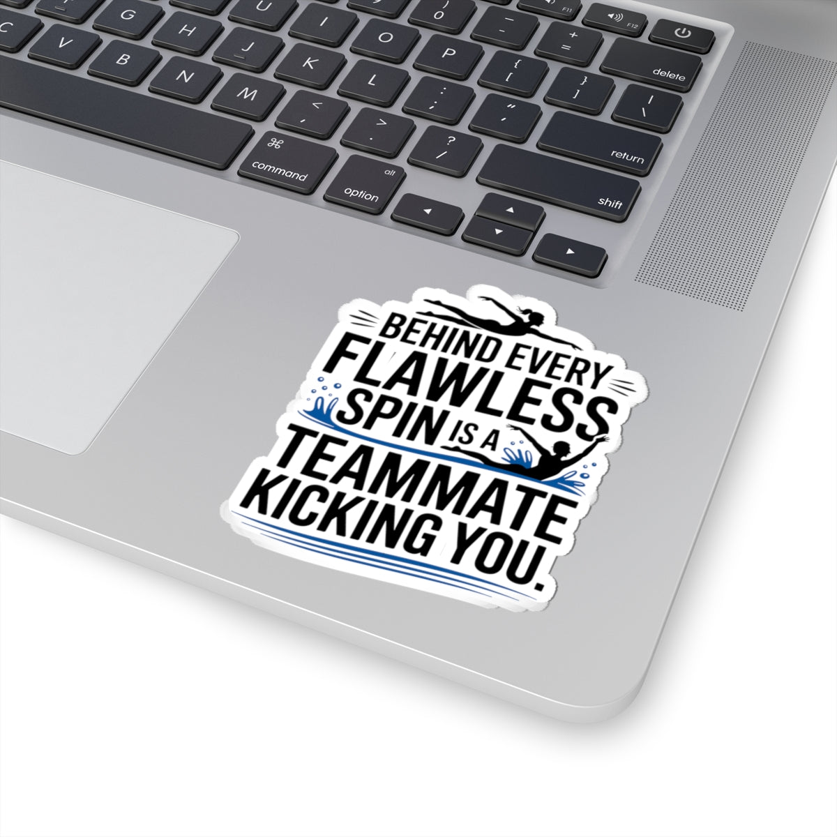 Humorous Synchronized Swimming Sticker - Teamwork Kicks Vinyl Decal for Squads