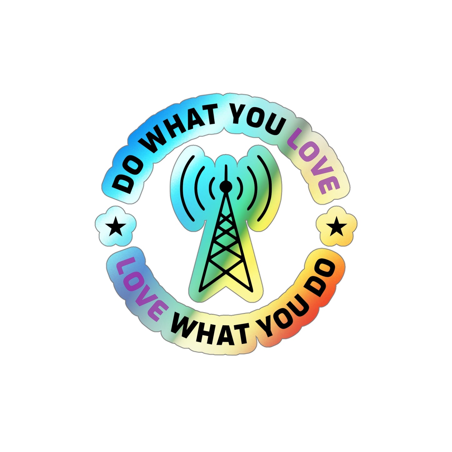 Amateur Ham Radio Operator Stickers Holographic Vinyl Decal - Shortwave & DXing for Radio Enthusiasts