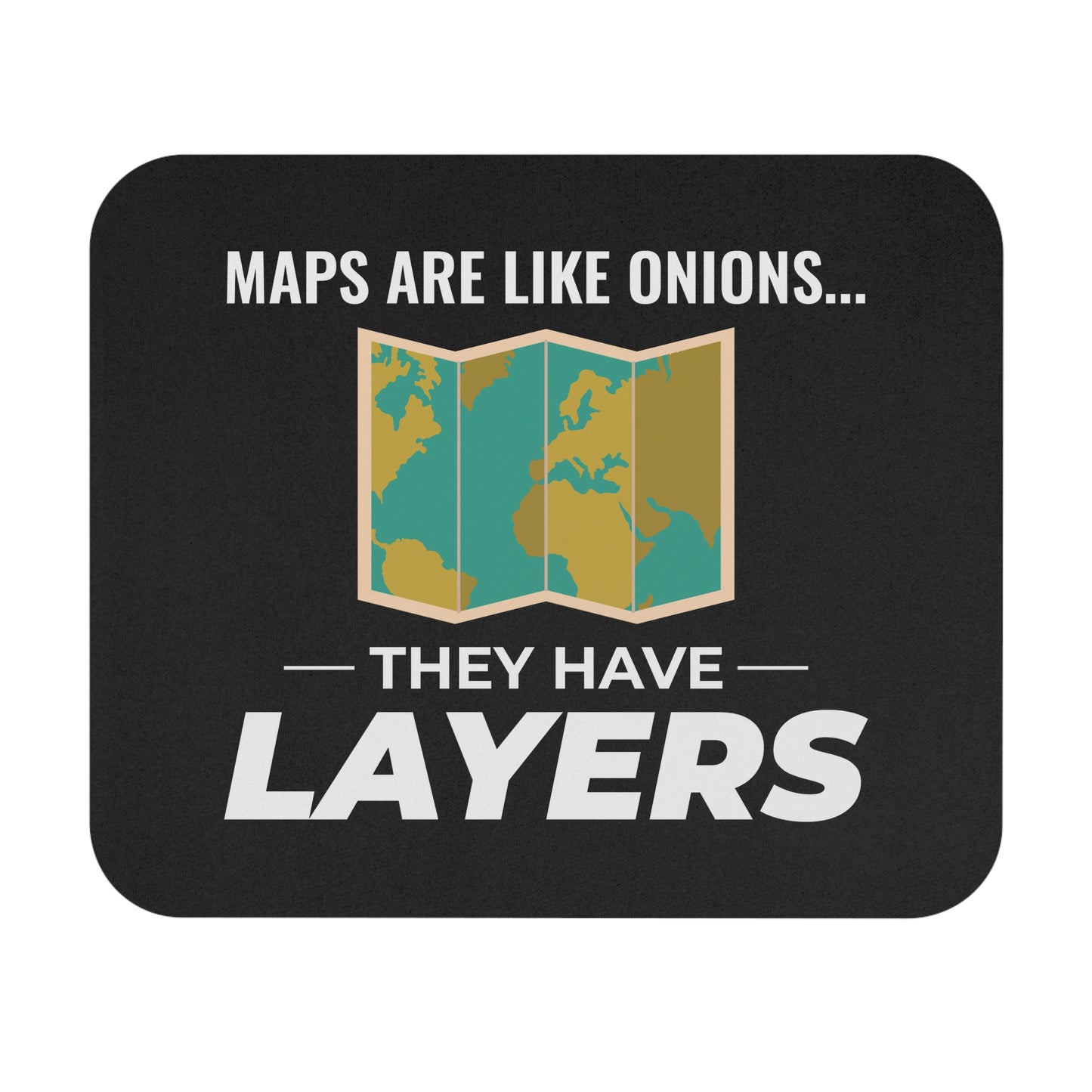 Humorous Map Mouse Pad - Cartography Geography Non-Slip Rubber Base for GIS Professionals & Students