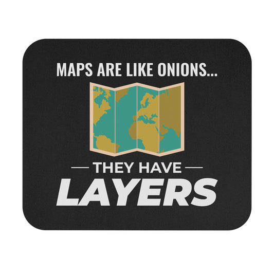 Humorous Map Mouse Pad - Cartography Geography Non-Slip Rubber Base for GIS Professionals & Students