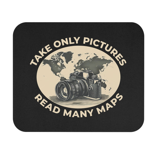 Global Traveler Photography Mouse Pad - World Map Non-Slip Rubber Base for Photographers Adventurers Explorers