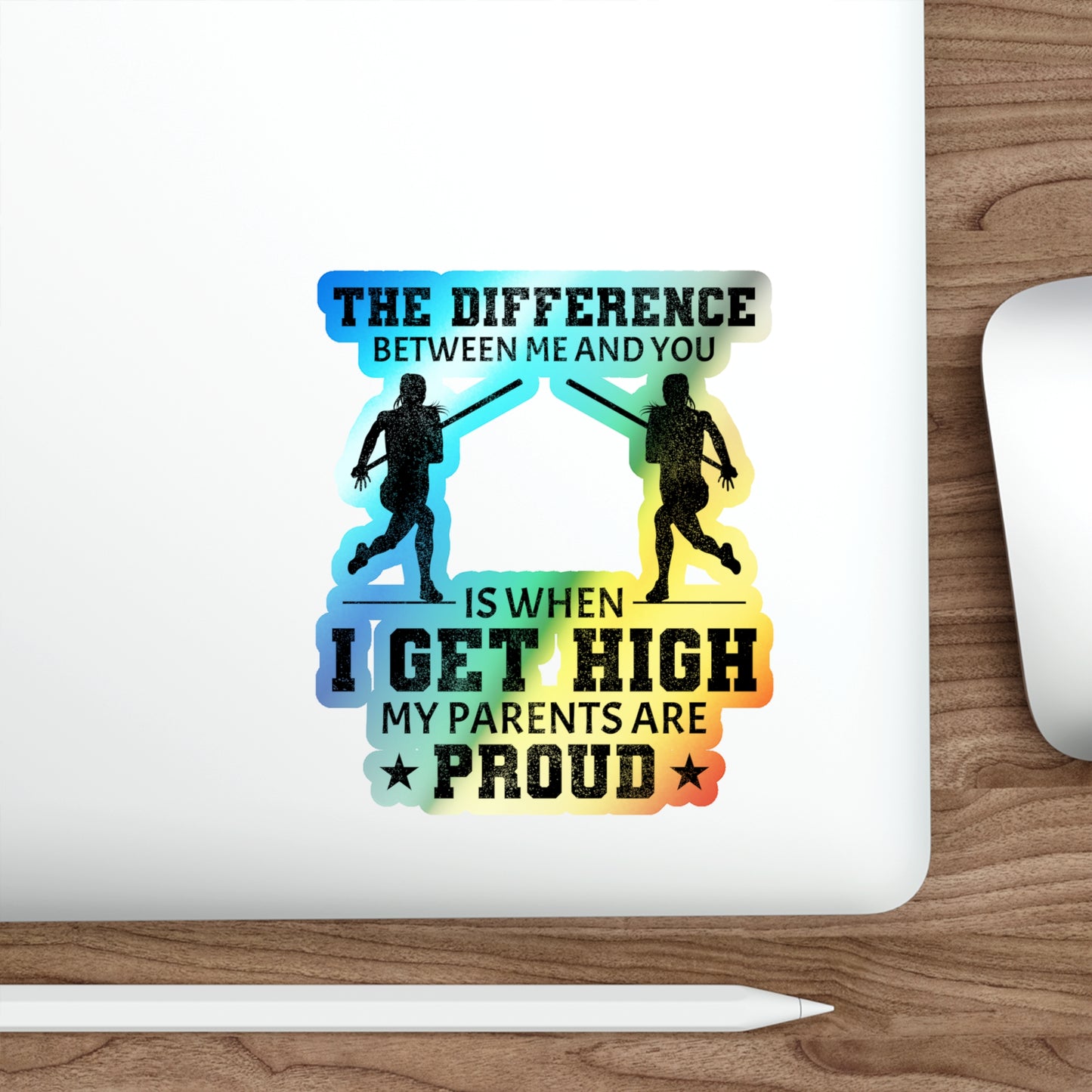 Pole Vault Sticker Holograpic– High Jump Athlete Silhouette Decal for Track & Field Enthusiasts