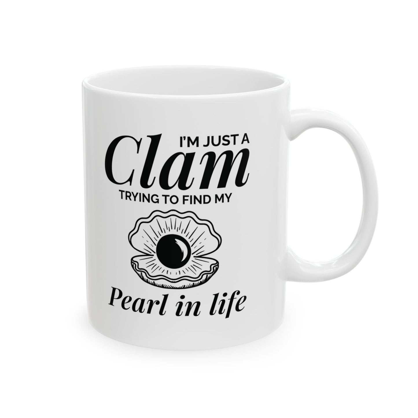 Clam Pearl Mug, Finding My Pearl, Inspirational Ocean Gift