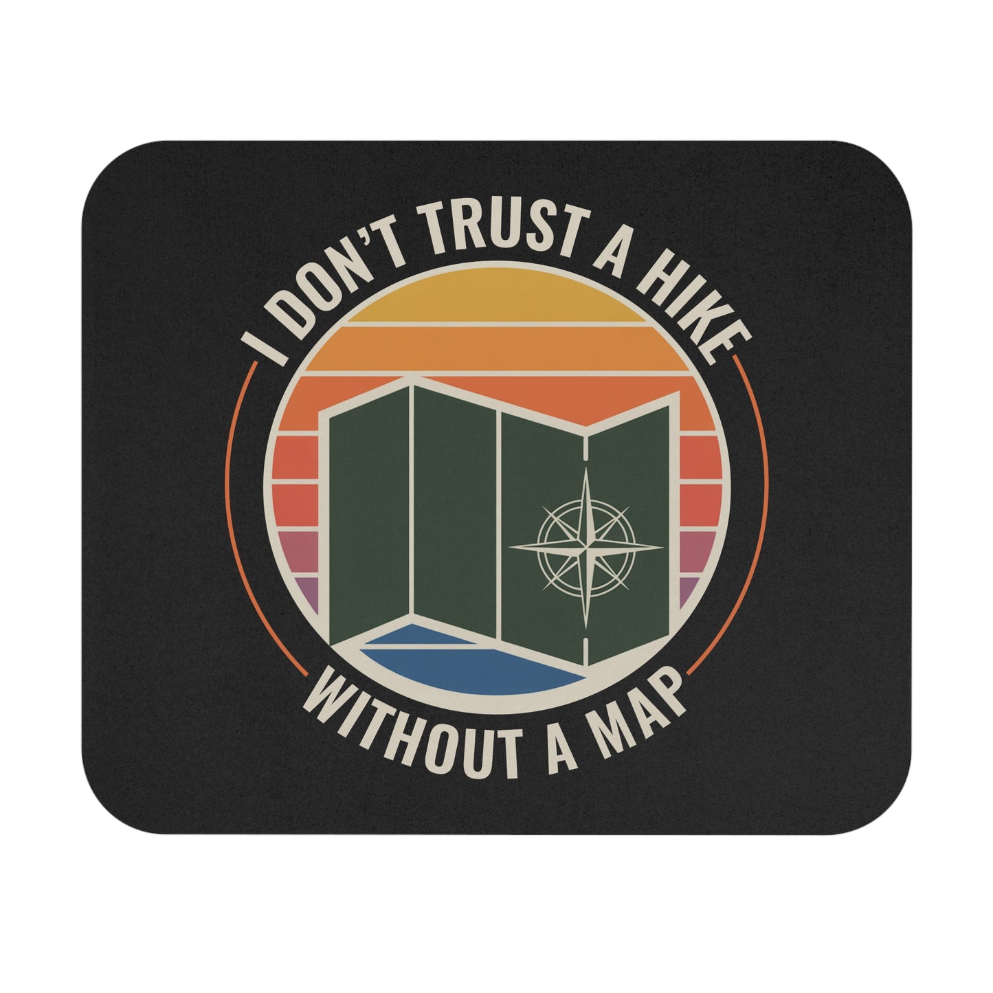 Hiking Map Outdoor Mouse Pad - Navigation Non-Slip Rubber Base for Hikers & Adventurers