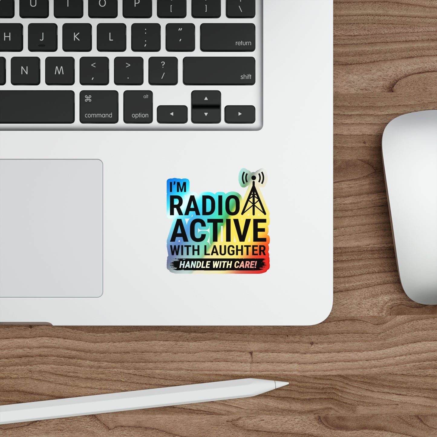 Amateur Ham Radio Operator Stickers Holographic Vinyl Decal - Radioactive Humor & QSO Comedy