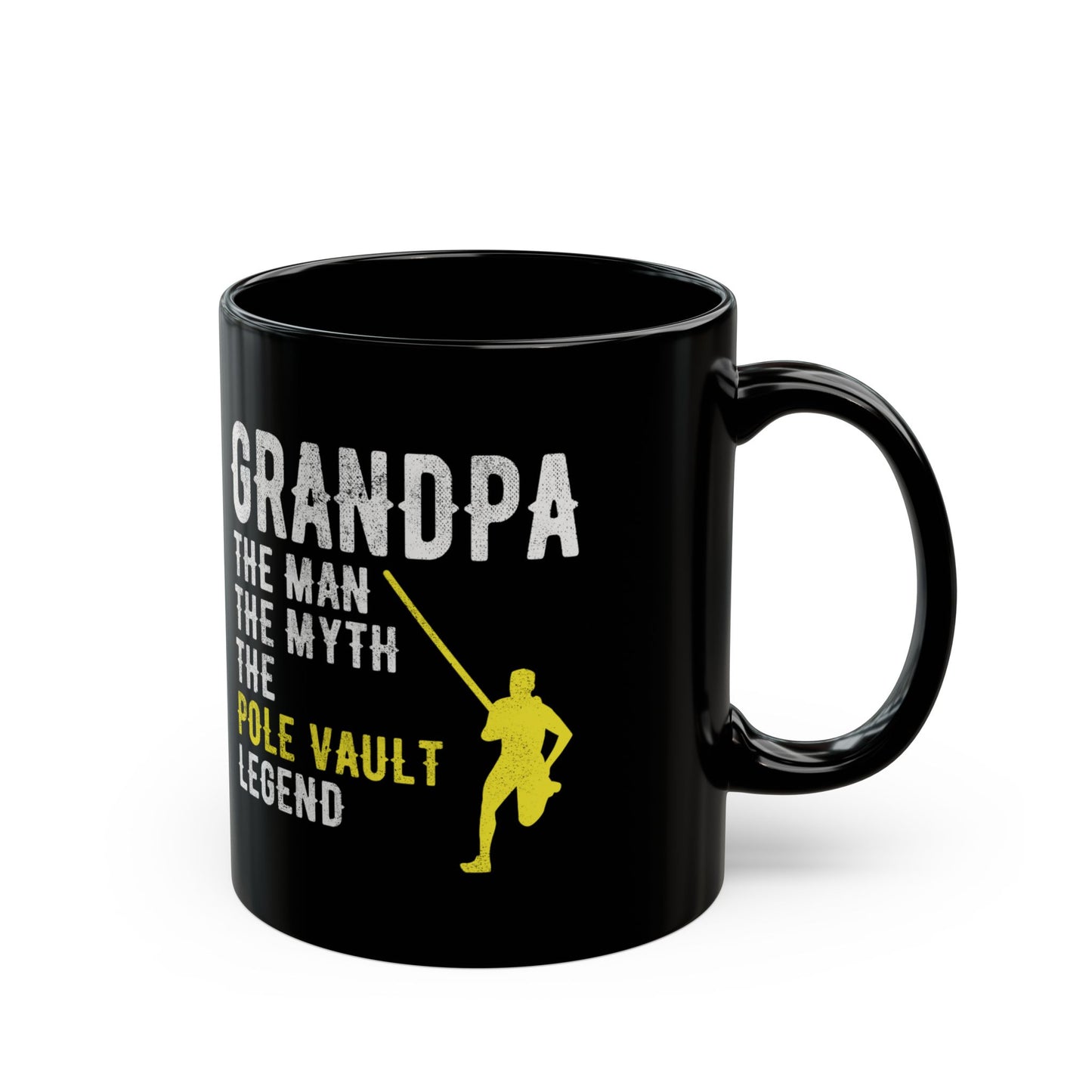 Pole Vault Mug Black - Gift for Grandpa Pole Vaulters, Track & Field Legends 11 oz
