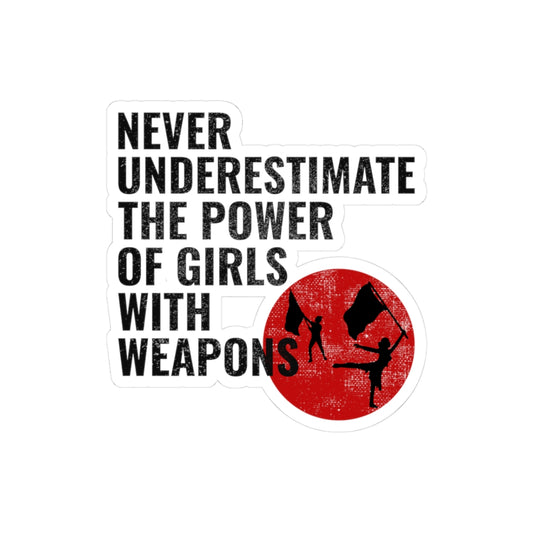 Color Guard "Girl Power" Sticker Vinyl: Twirling Dancer Design, Flag Twirling, Marching Band