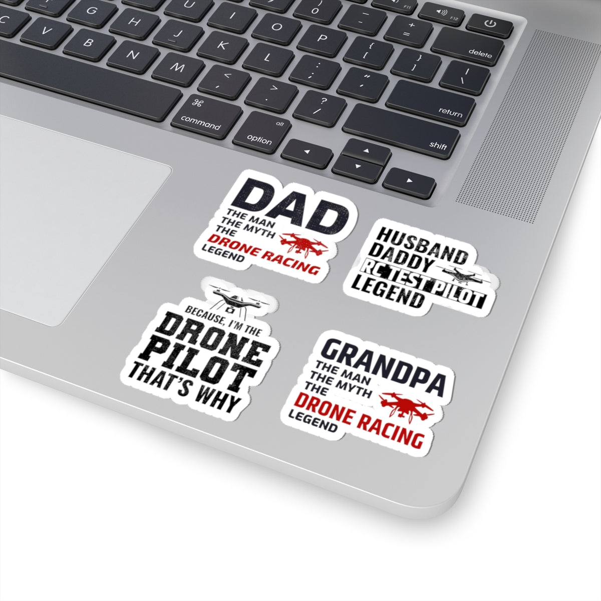 Drone Racing Dad Sticker Pack – 4 PCS Funny Legend Grandpa RC Pilot Decals for Drone Dads Grandpas