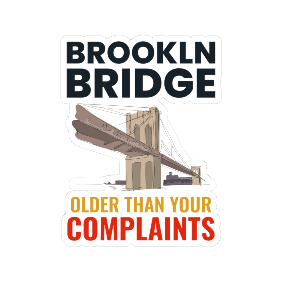 Brooklyn Bridge New York Sticker - NYC Landmark Vinyl Decal for Urban Explorers and City Lovers