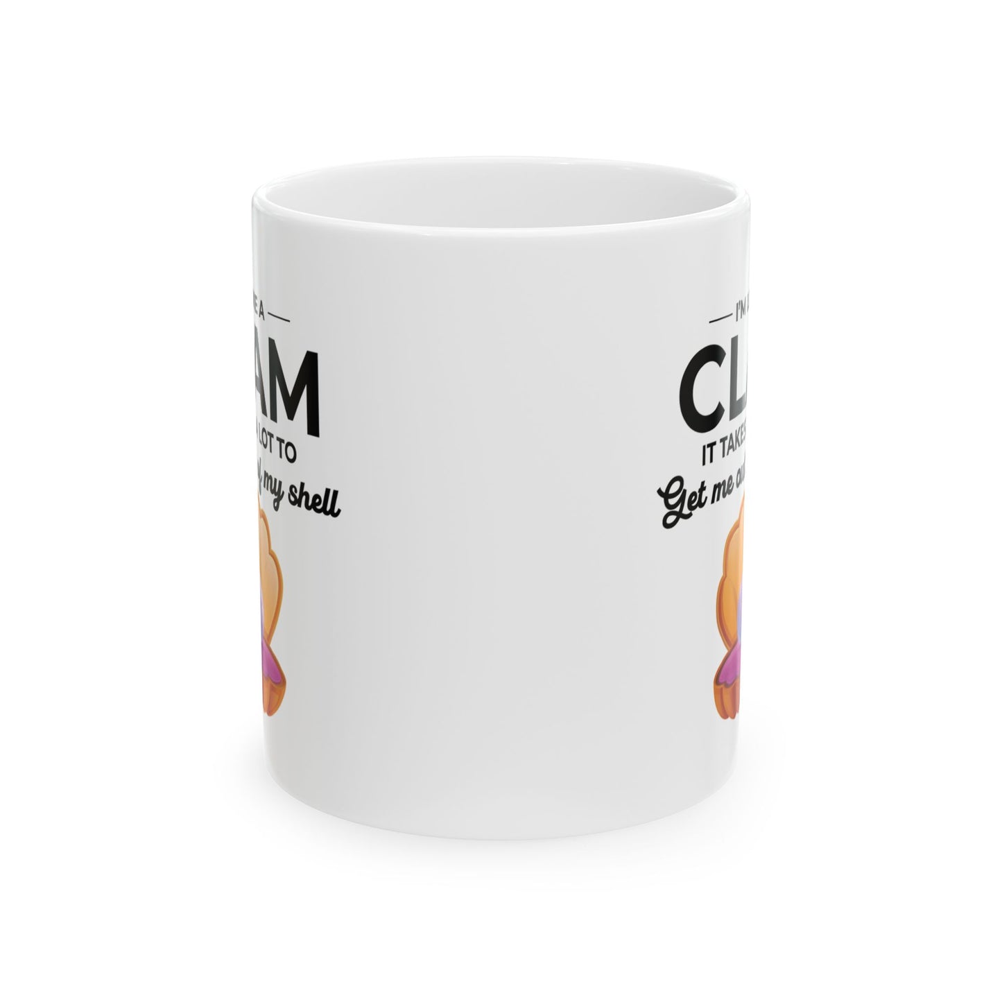 Clam Shell Mug, Introvert Humor, Ocean Lover Gift