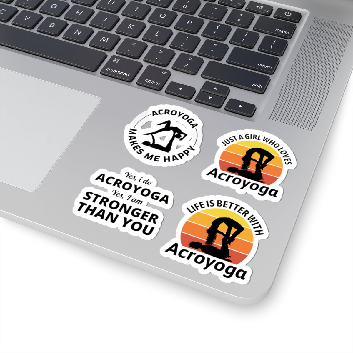 Acroyoga Sticker Pack – 4 PCS Funny Stronger Than You Life Is Better Decal Set for Women Yoga Practitioners