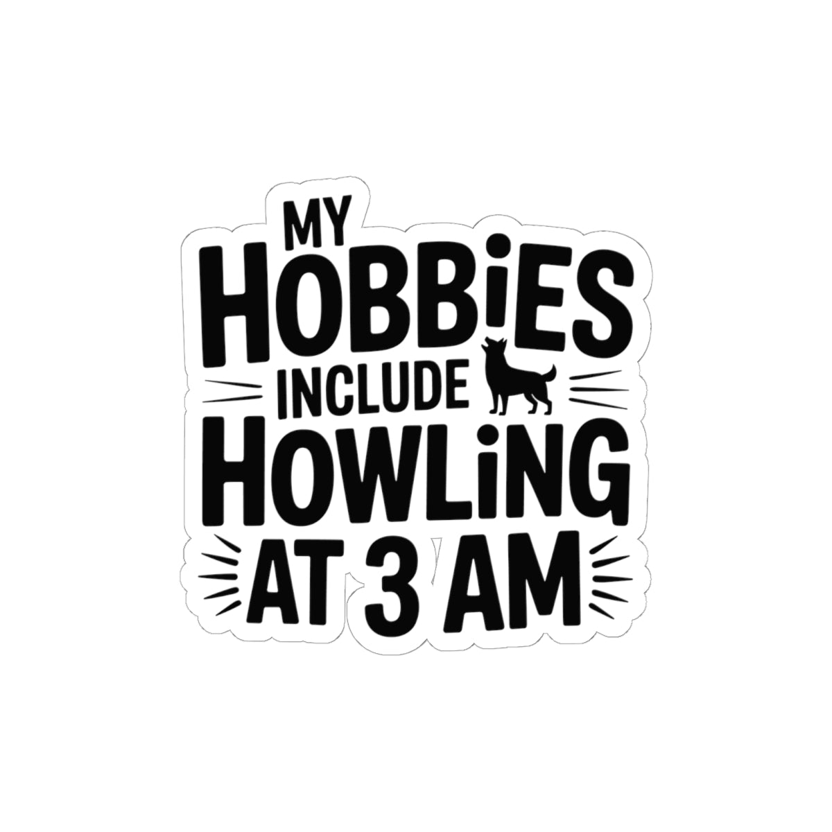 Nighttime Howler Husky Sticker - 3 AM Serenades Vinyl Decal for Vocal Dog Lovers
