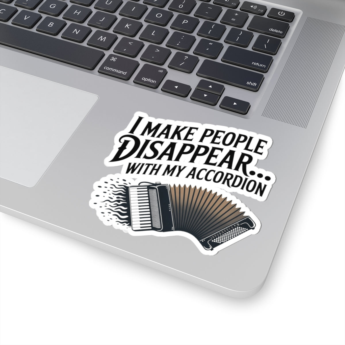 Accordion Player Sticker – Magician Humor Decal for Squeezebox Lovers, Polka Band Members