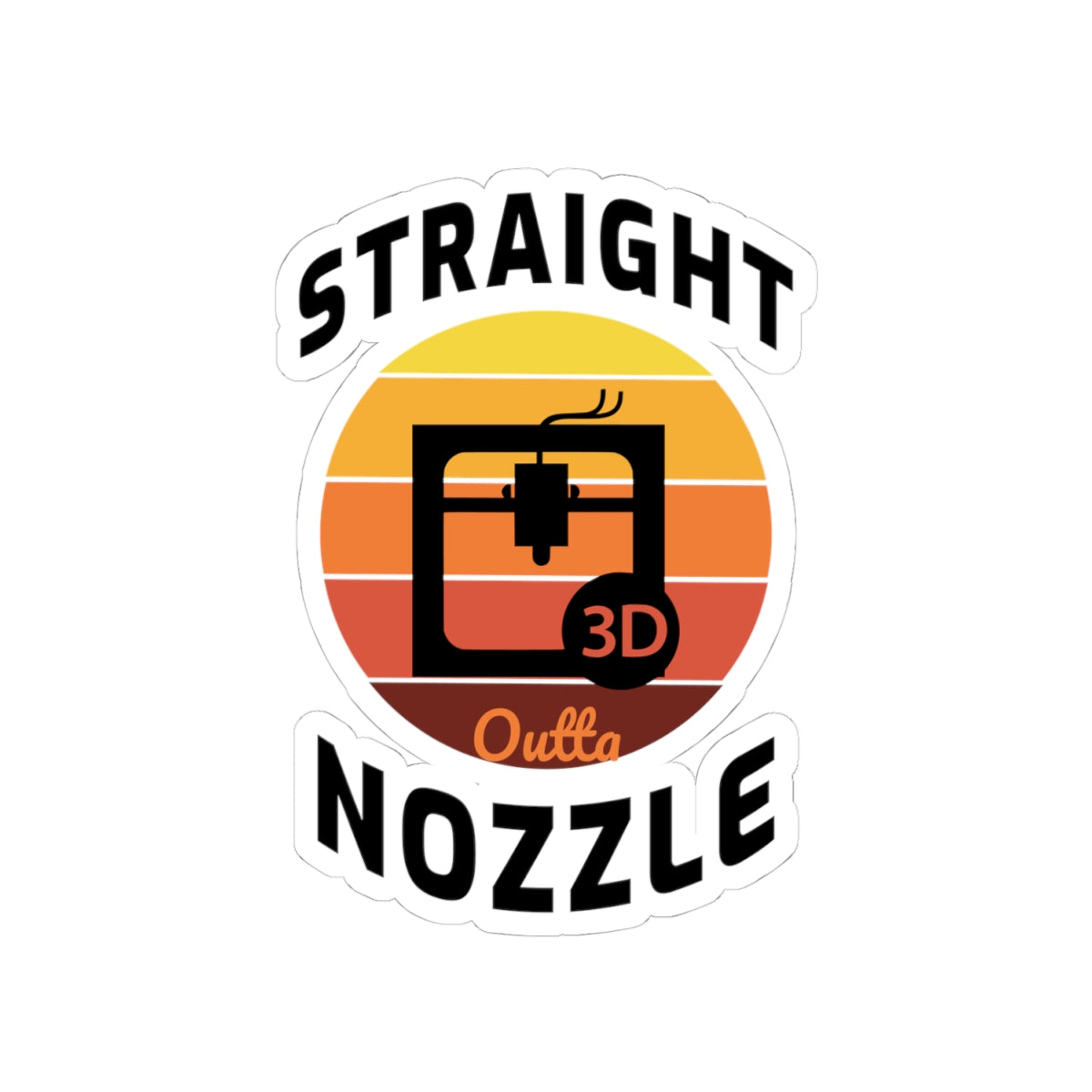 3D Printer Sticker – Witty Retro Nozzle Decal for FDM Hobbyists Makers and Printing Enthusiasts
