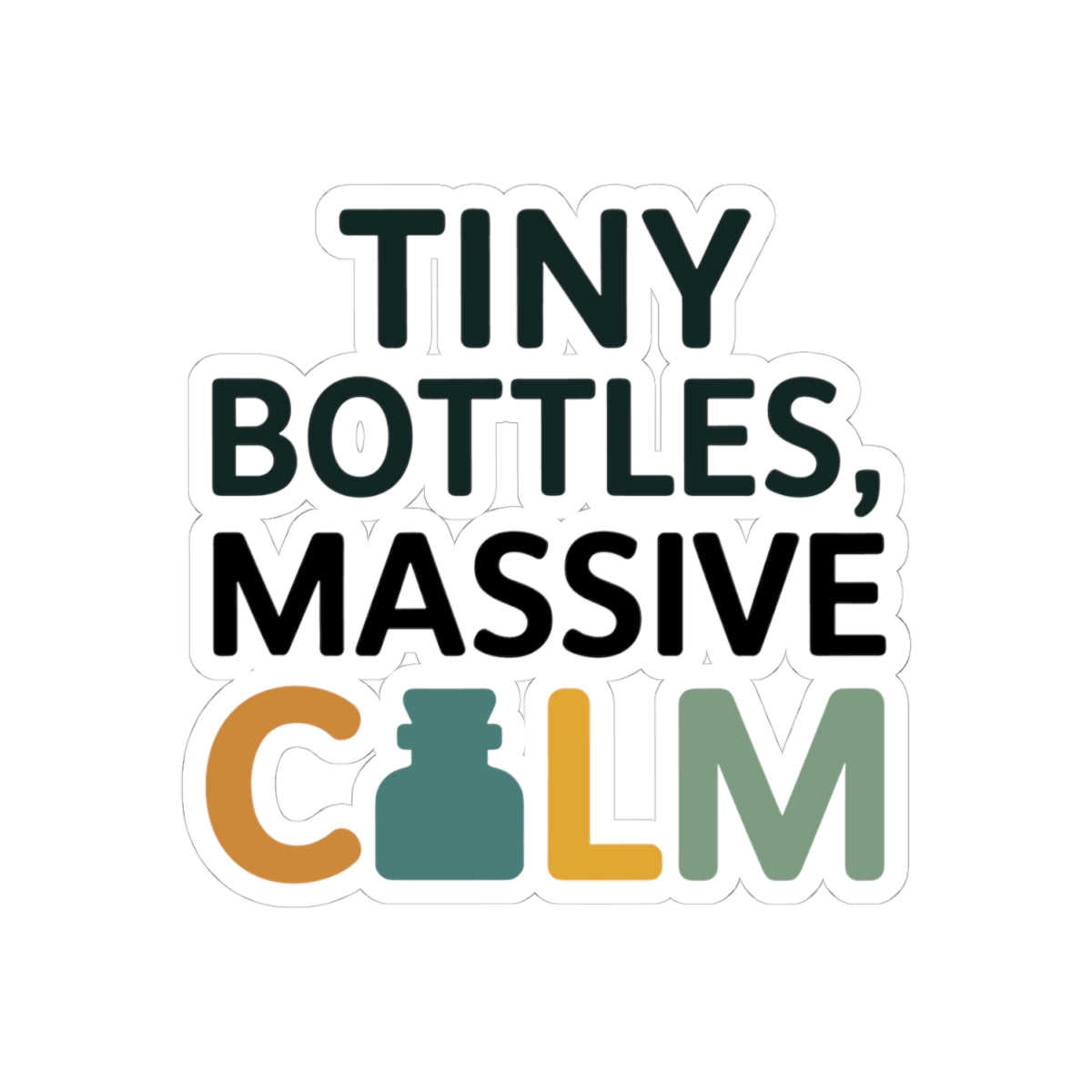 Homeopathy Power Sticker - Tiny Bottle Calm Vinyl Decal for Homeopaths, Natural Anxiety Relief