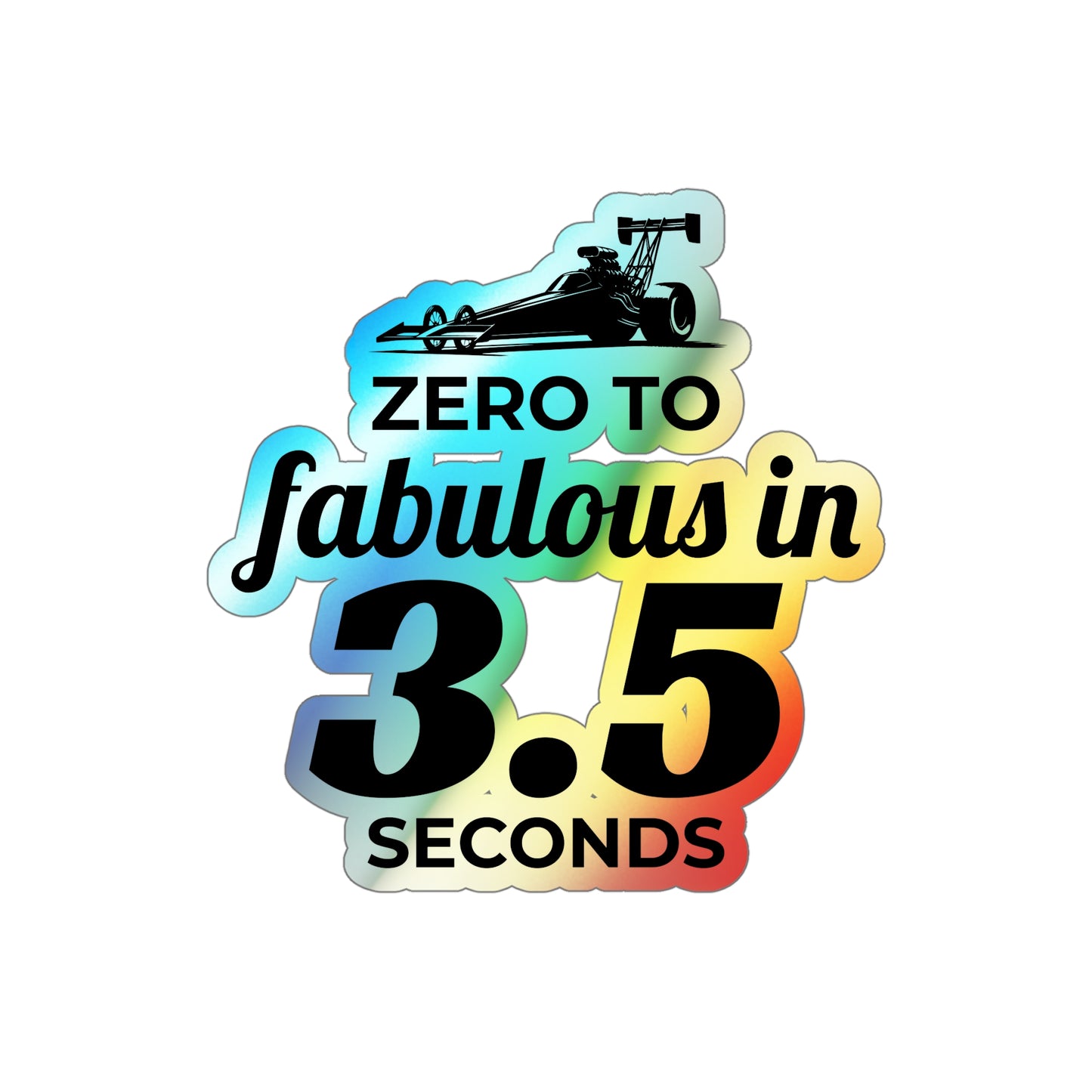 Female Dragster Drag Racing Girl Holographic Stickers Vinyl – Funny Race Car Decal for Women Drivers and Motorsport Fans