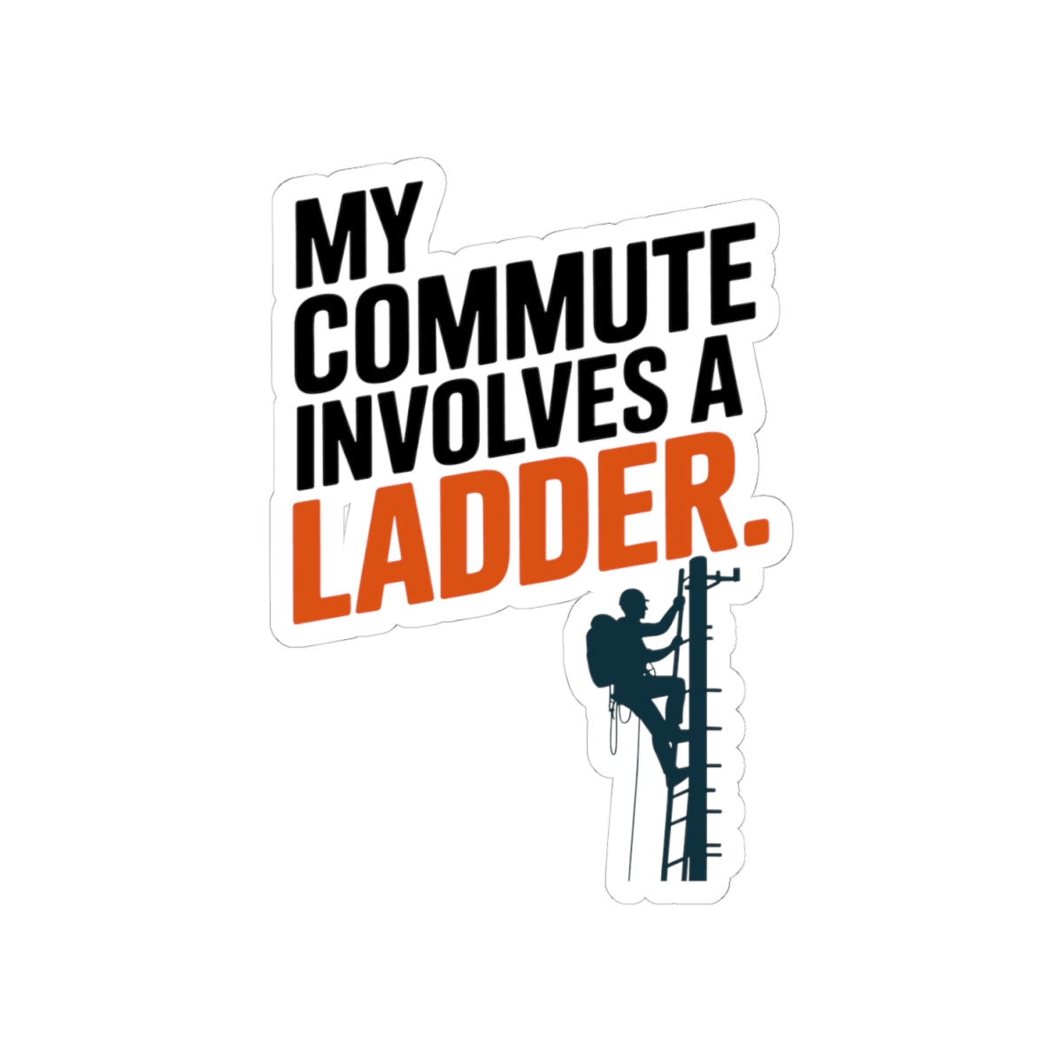 Tower Climber Sticker - Cell Tower Ladder Commute Vinyl Decal for Telecom Technicians