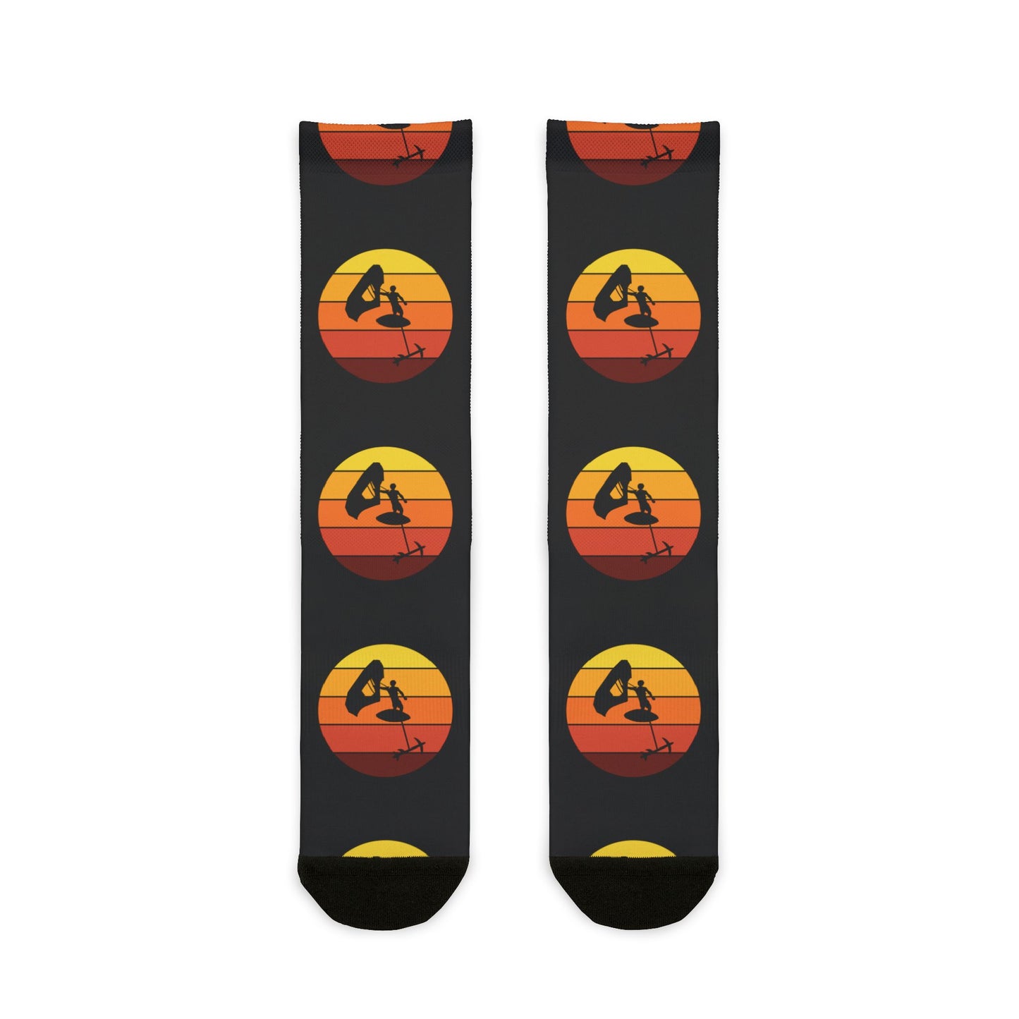 Wing Foiling Socks - Retro Sunset Design for Foiling Enthusiasts