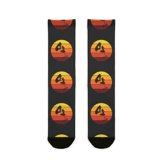 Wing Foiling Socks - Retro Sunset Design for Foiling Enthusiasts