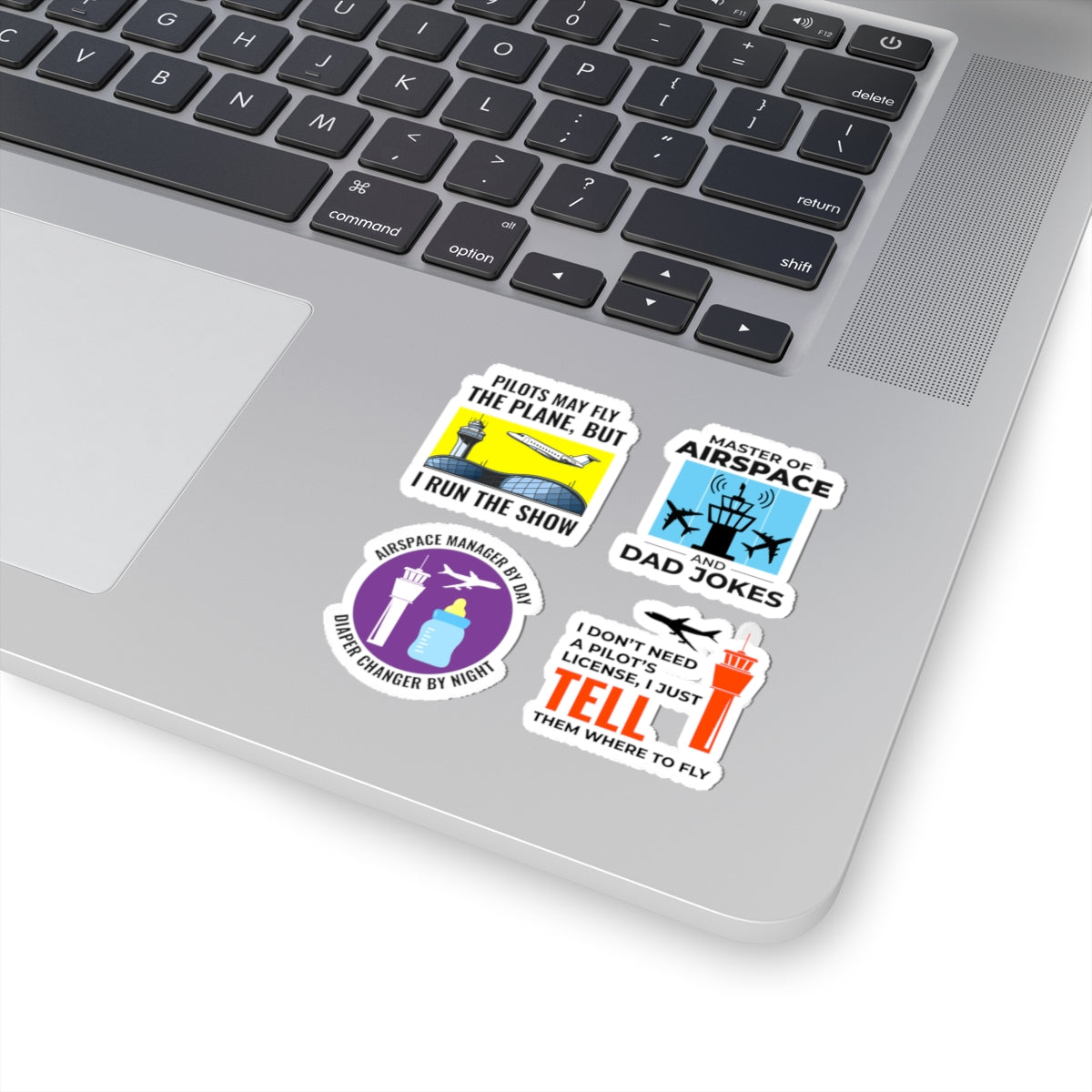 Air Traffic Controller Dad Sticker Pack – 4 PCS Funny Airspace Humor Stickers for ATC Professionals & Aviation Dads