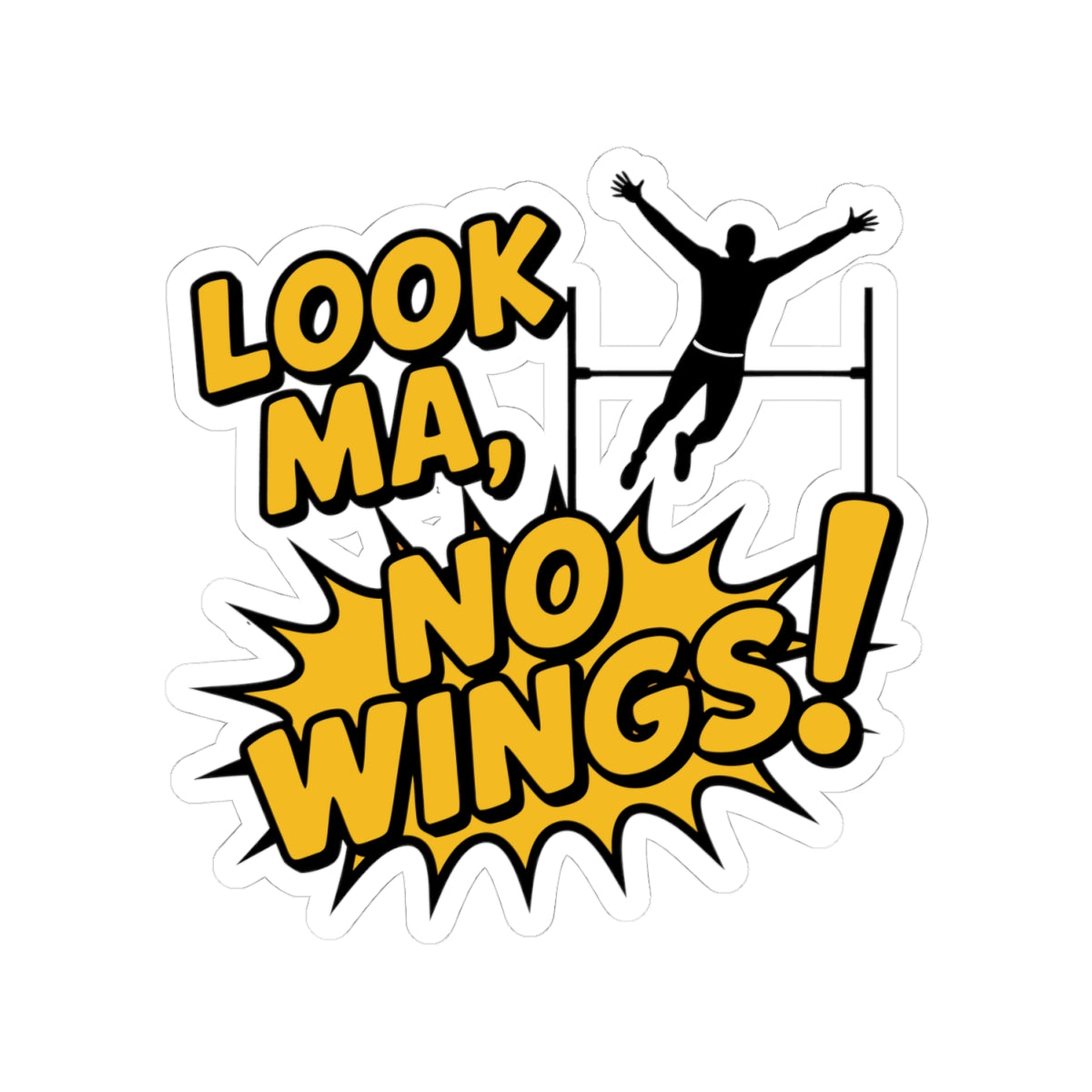 Pole Vault Sticker – Funny Comic Book Explosion Humor Decal for Track and Field Athletes, Competitive Vaulters & Sport Fans