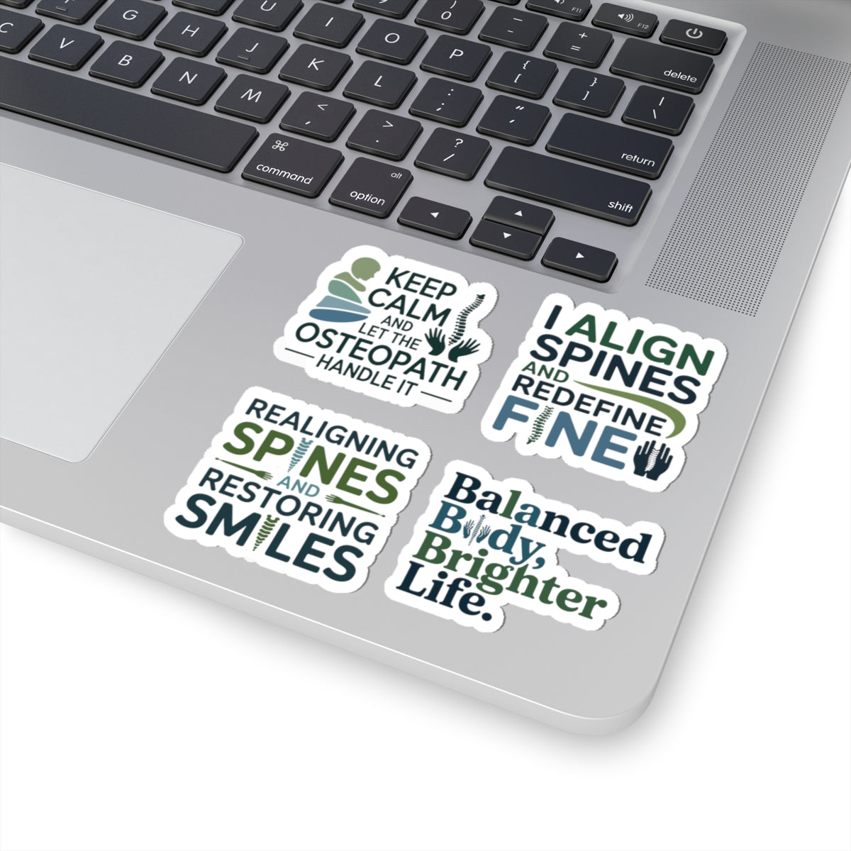 Osteopath Sticker Pack – 4 PCS Funny Keep Calm Spine Alignment Decals for Osteopathic Physician