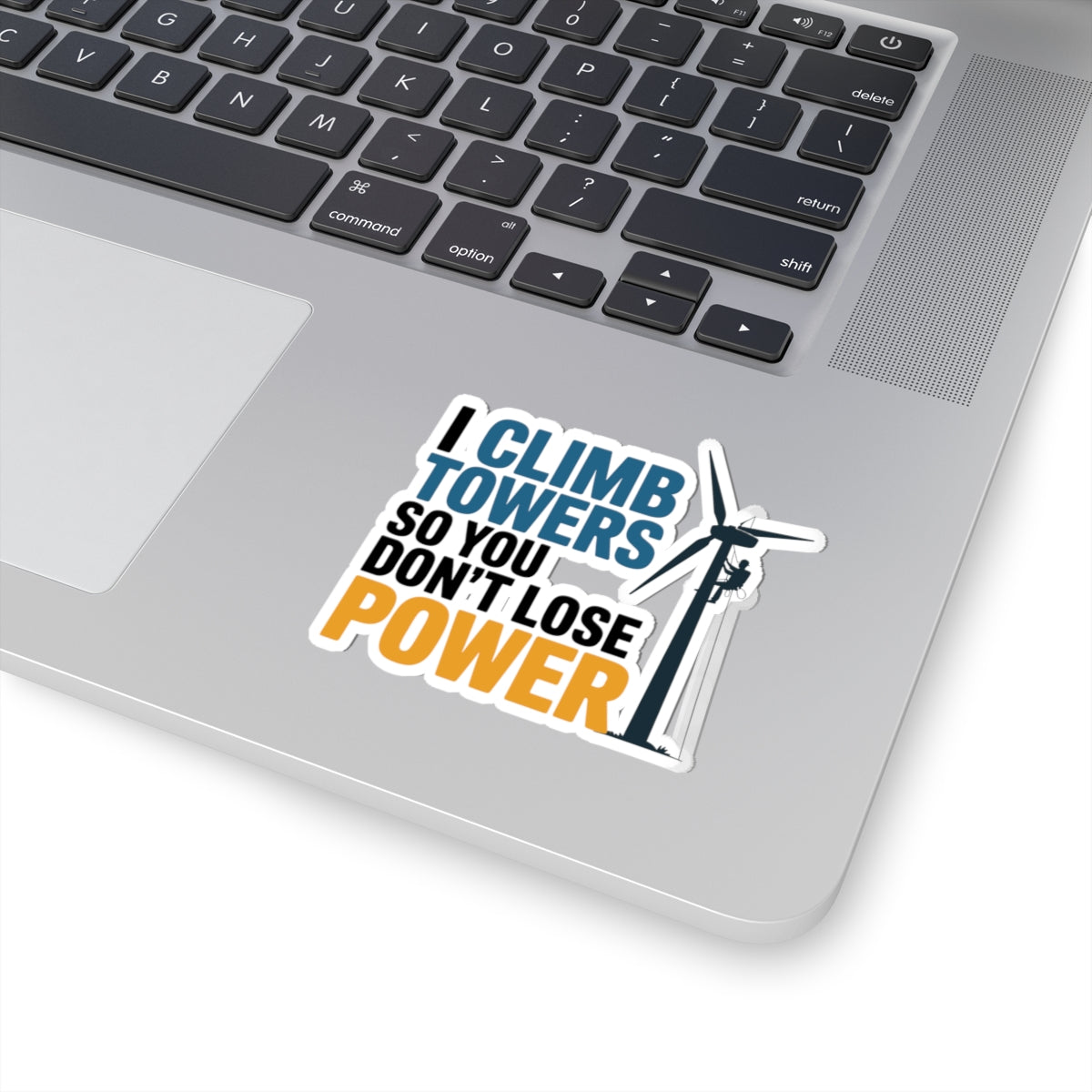 Wind Turbine Climber Sticker - Industrial Vinyl Decal for Tower Technicians & Grid Workers