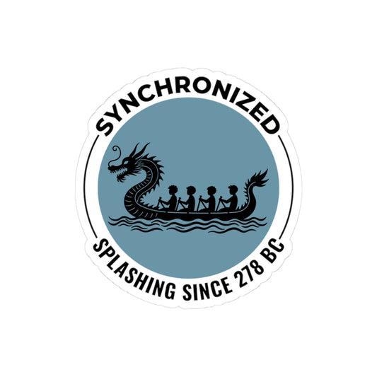 Ancient Dragon Boat Racing Sticker - Synchronized Paddling Vinyl Decal for Rowing Teams and Festivals