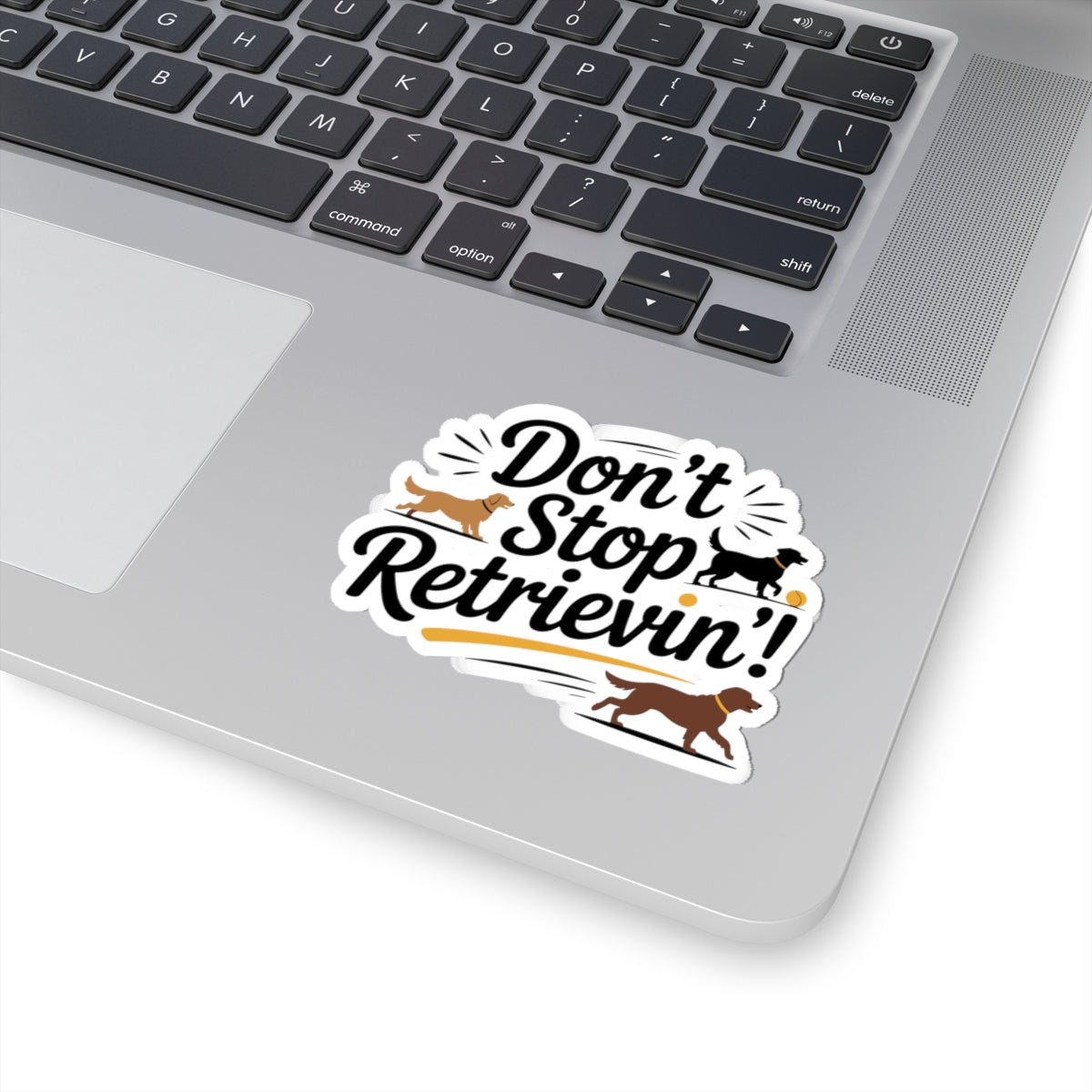 Golden Retriever Music Sticker - Playful Dog Vinyl Decal for Pet Lovers & 80s Fans