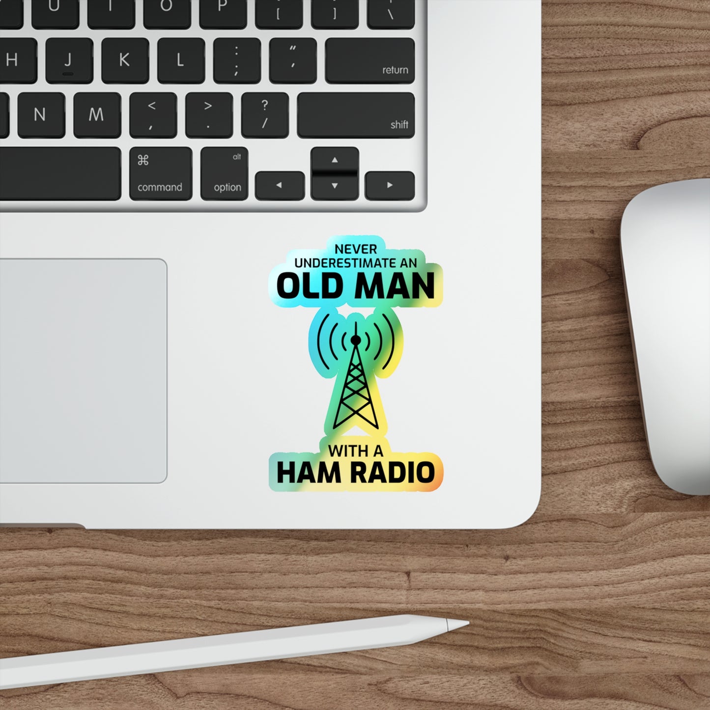 Amateur Ham Radio Operator Stickers Holographic Vinyl Decal - For Veteran Operators