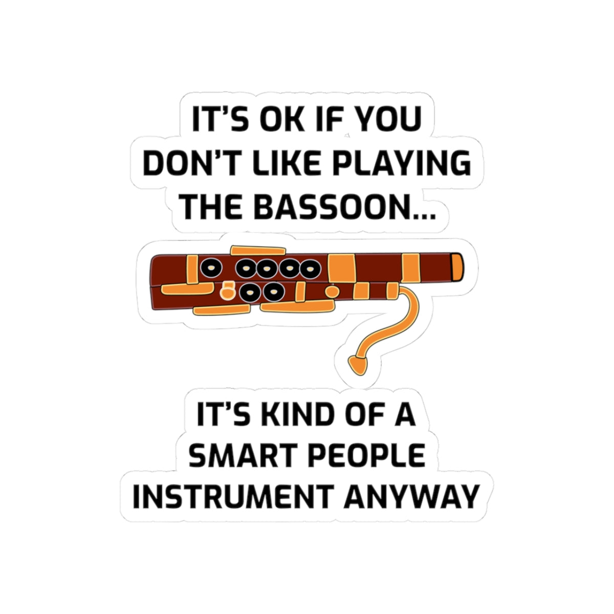 Bassoon Elite Sticker - Smart Instrument Vinyl Decal for Musicians & Orchestra Members
