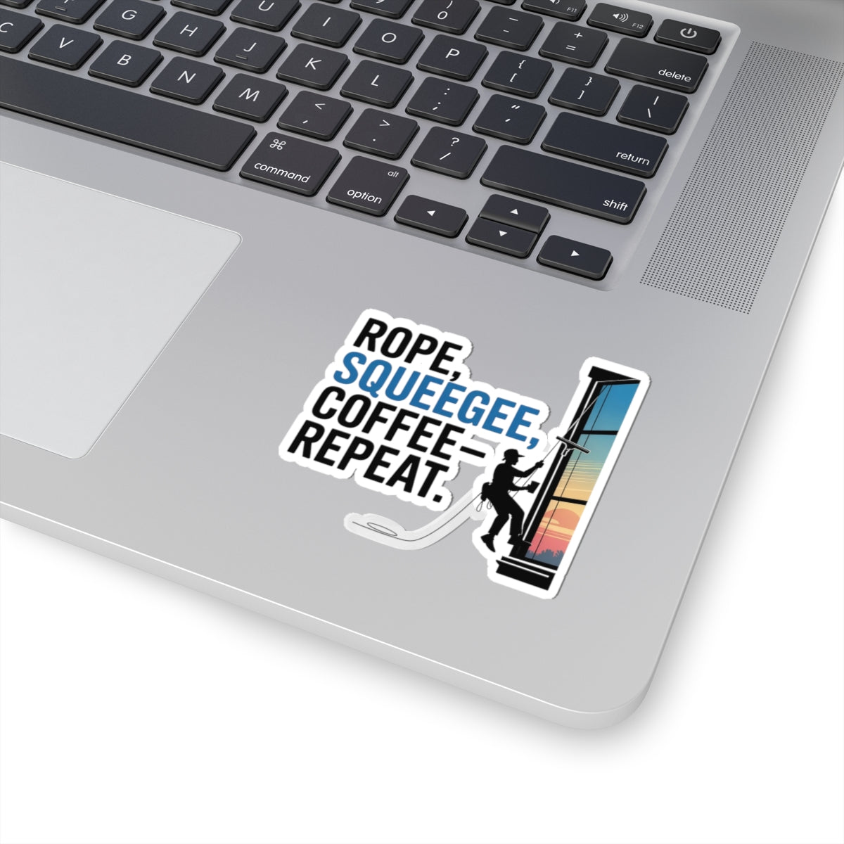 Window Cleaner Sticker - Rope Squeegee Vinyl Decal for High-Rise Professionals & Technicians
