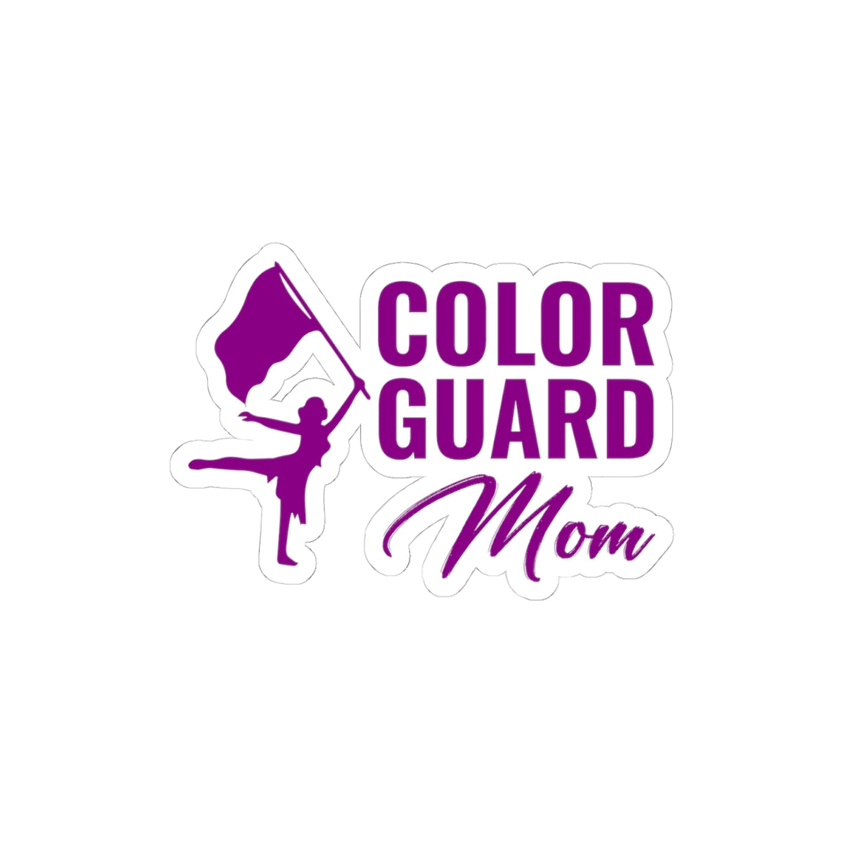 Color Guard Mom Aufkleber Vinyl: Twirling Dancer Design, Flaggenwirbeln, Marching Band 