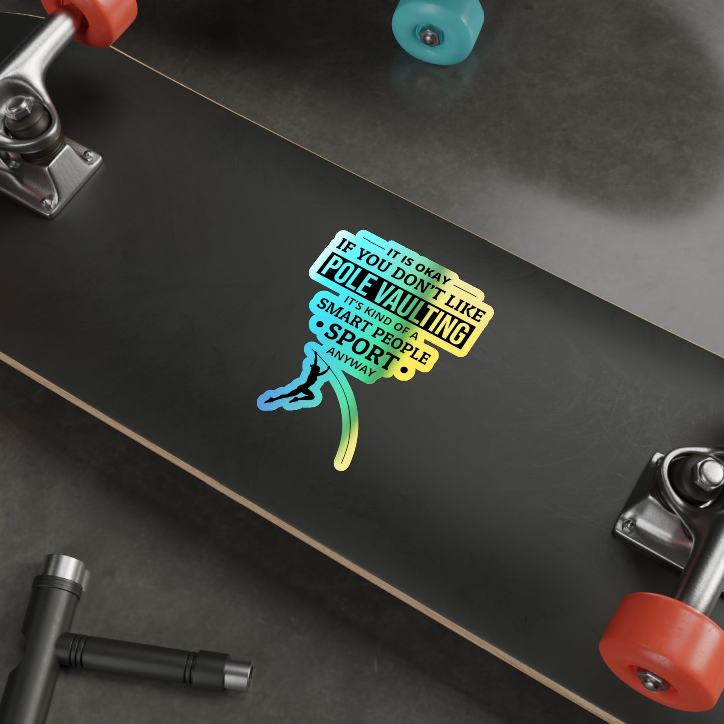 Pole Vault Sticker Holographic Vinyl - Smart Athlete Strong Jumper Motivational Decal