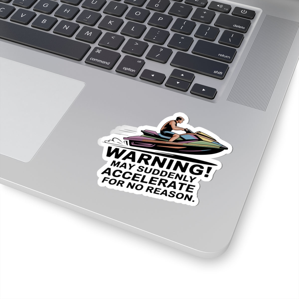 Funny Jet Ski Warning Sticker - Humorous PWC Vinyl Decal for Watercraft & Boat Enthusiasts