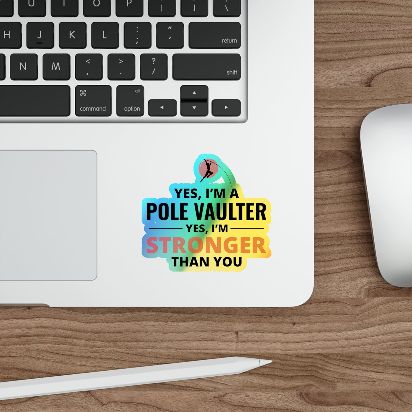Pole Vault Sticker Holographic Vinyl - Motivational Decal for Confident Jumpers & Strong Athletes
