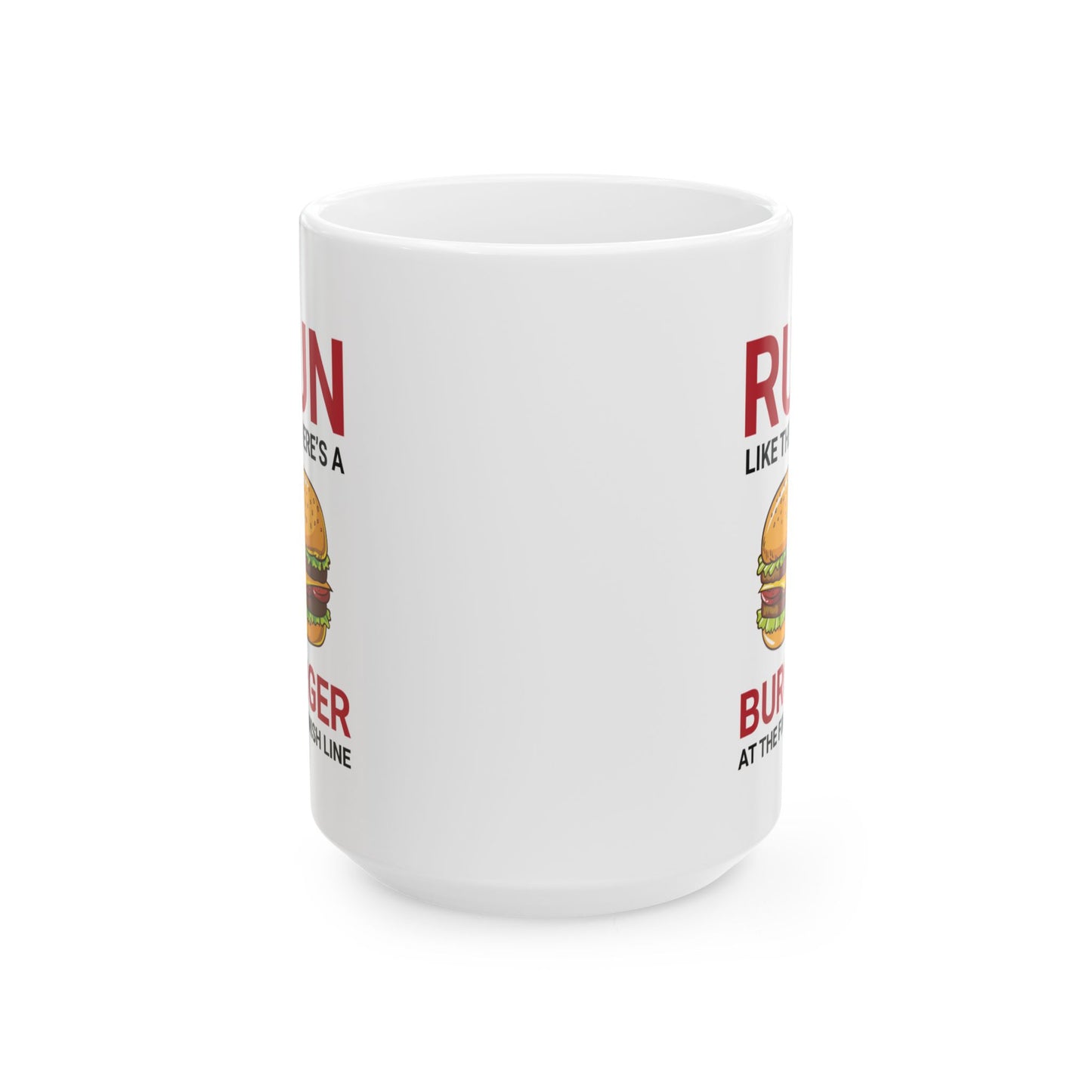Running Mug - Funny Runner Gift, Burger Lover, Marathon Motivation