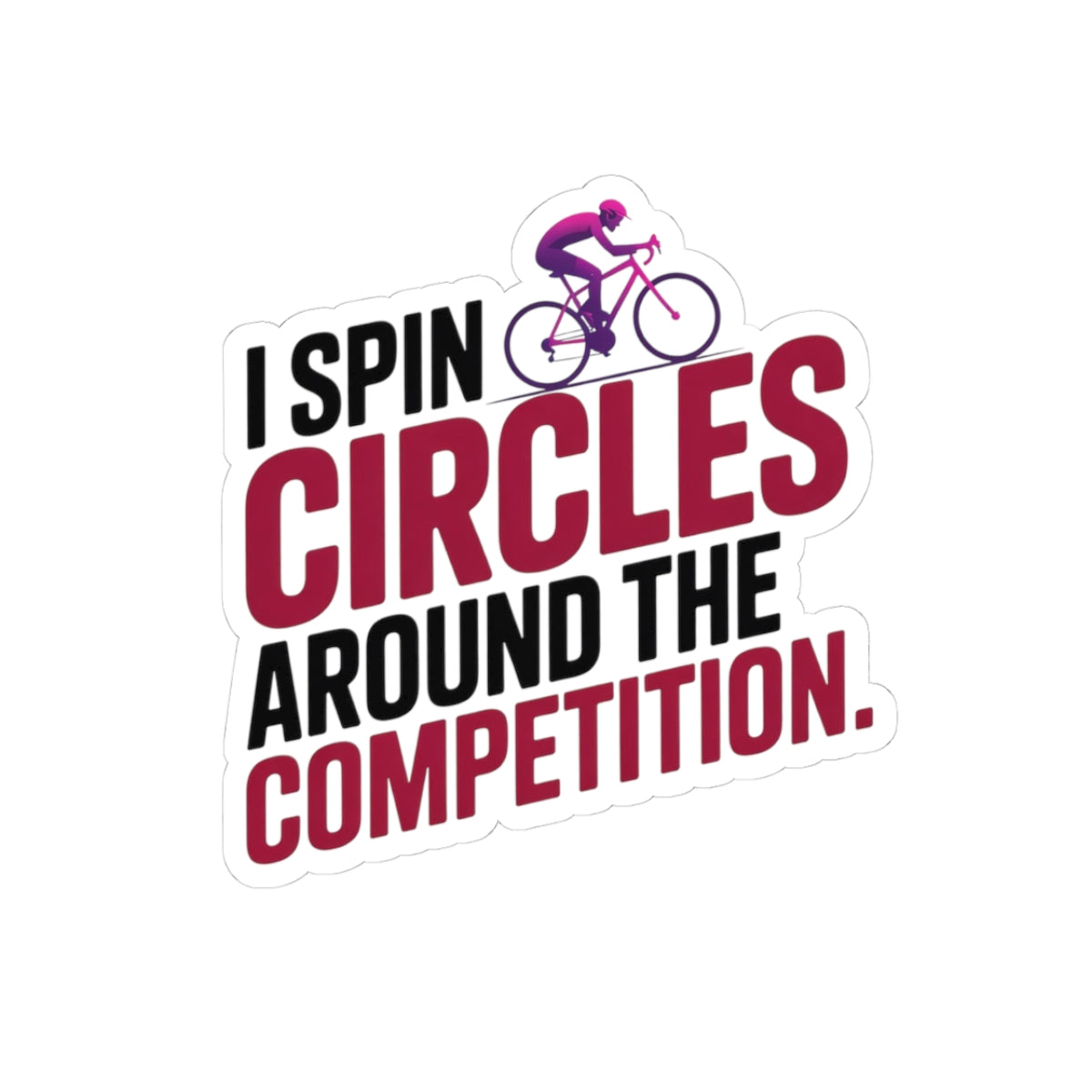 Competitive Indoor Cycling Sticker - Spin Circles Bike Vinyl Decal for Artistic Rhythmic Athletes, Coach, Studio Teams