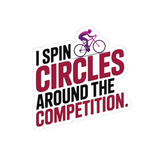 Competitive Indoor Cycling Sticker - Spin Circles Bike Vinyl Decal for Artistic Rhythmic Athletes, Coach, Studio Teams