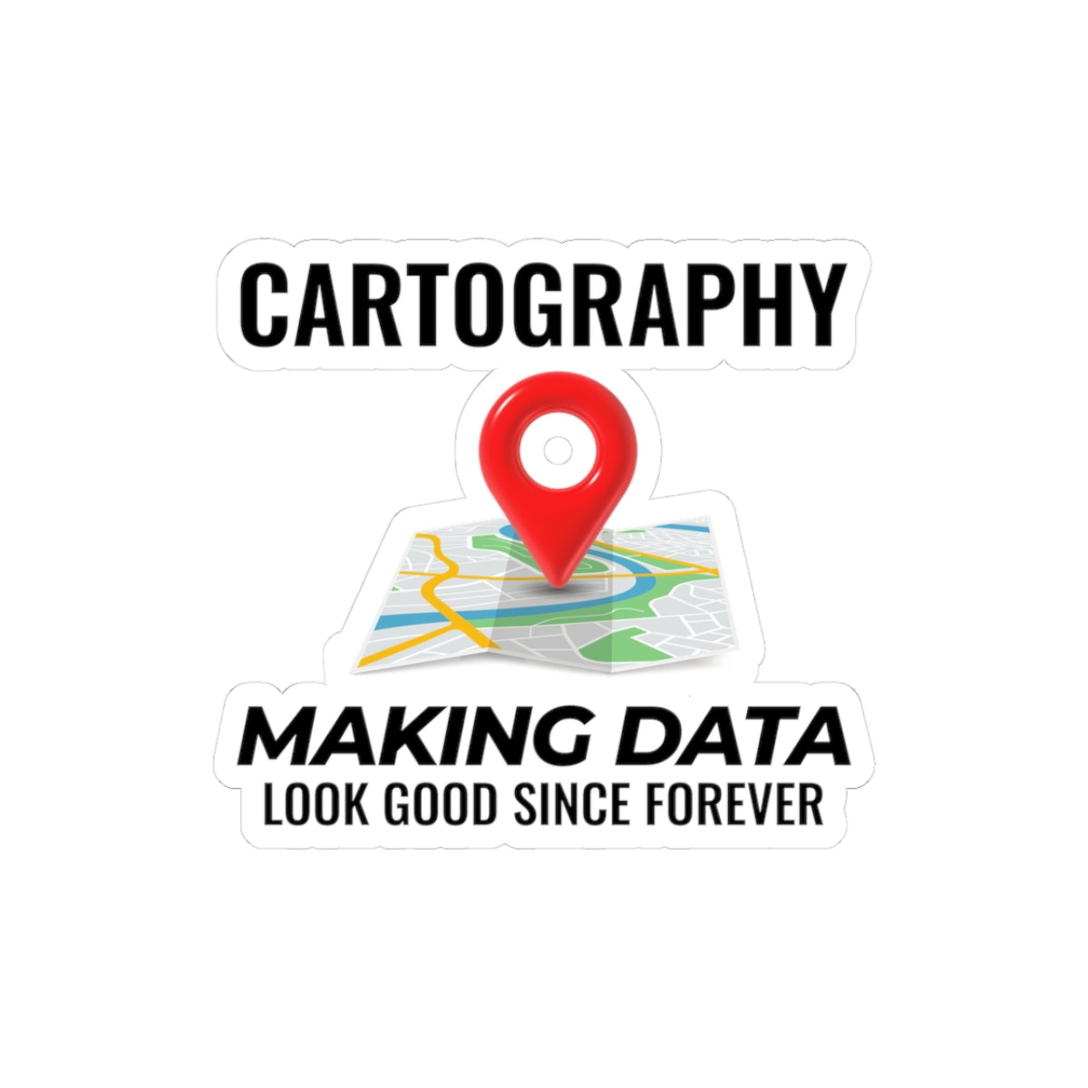 Cartography Pride Sticker - Data Artistry Vinyl Decal for Mapmakers