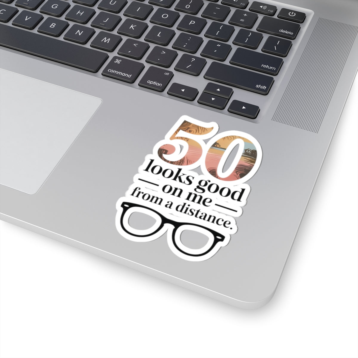 50th Birthday Humor Sticker - Over the Hill Vinyl Decal for Turning 50 Birthday Party Decorations Adults