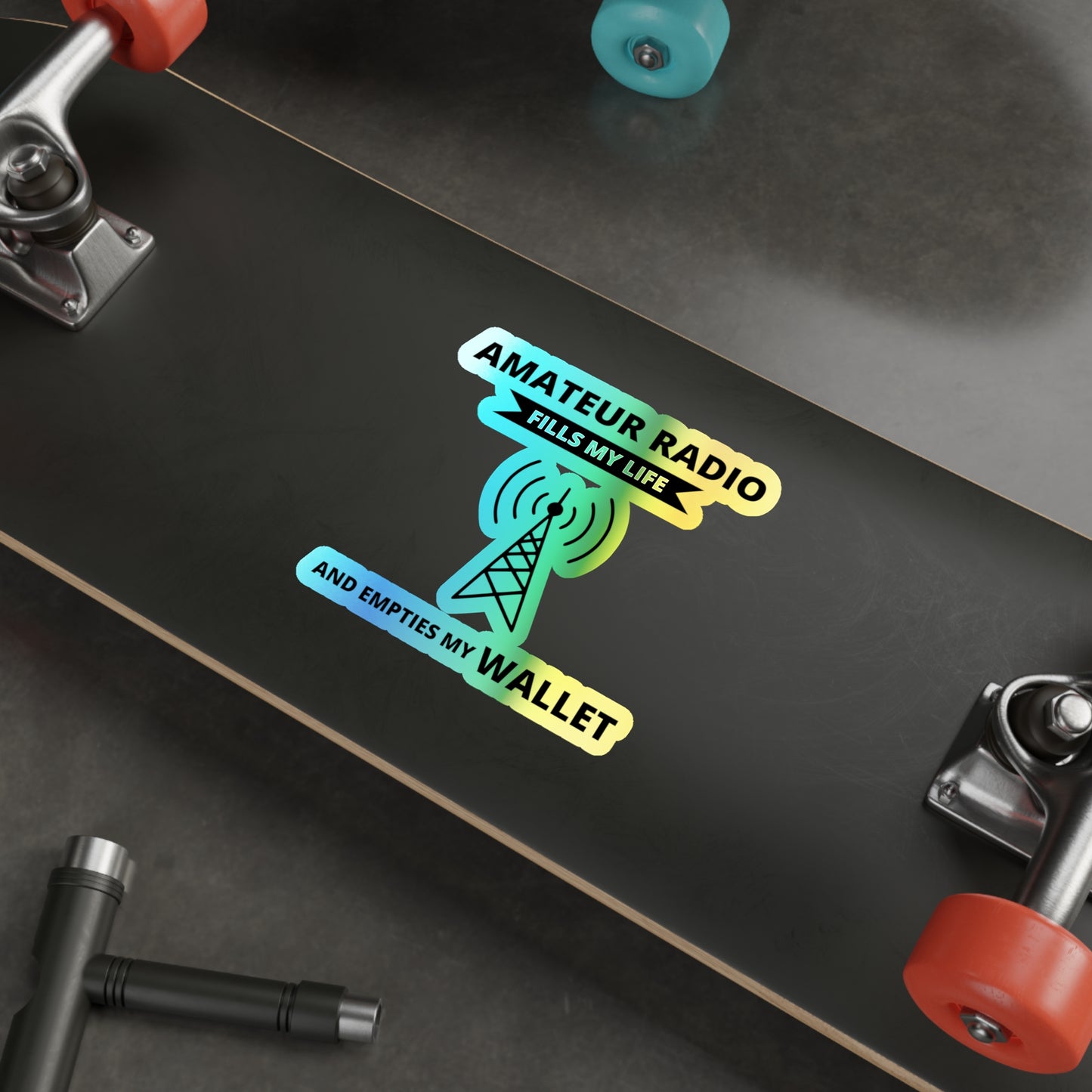 Amateur Ham Radio Operator Stickers Holographic Vinyl Decal - Gear Collector & Shack Builder