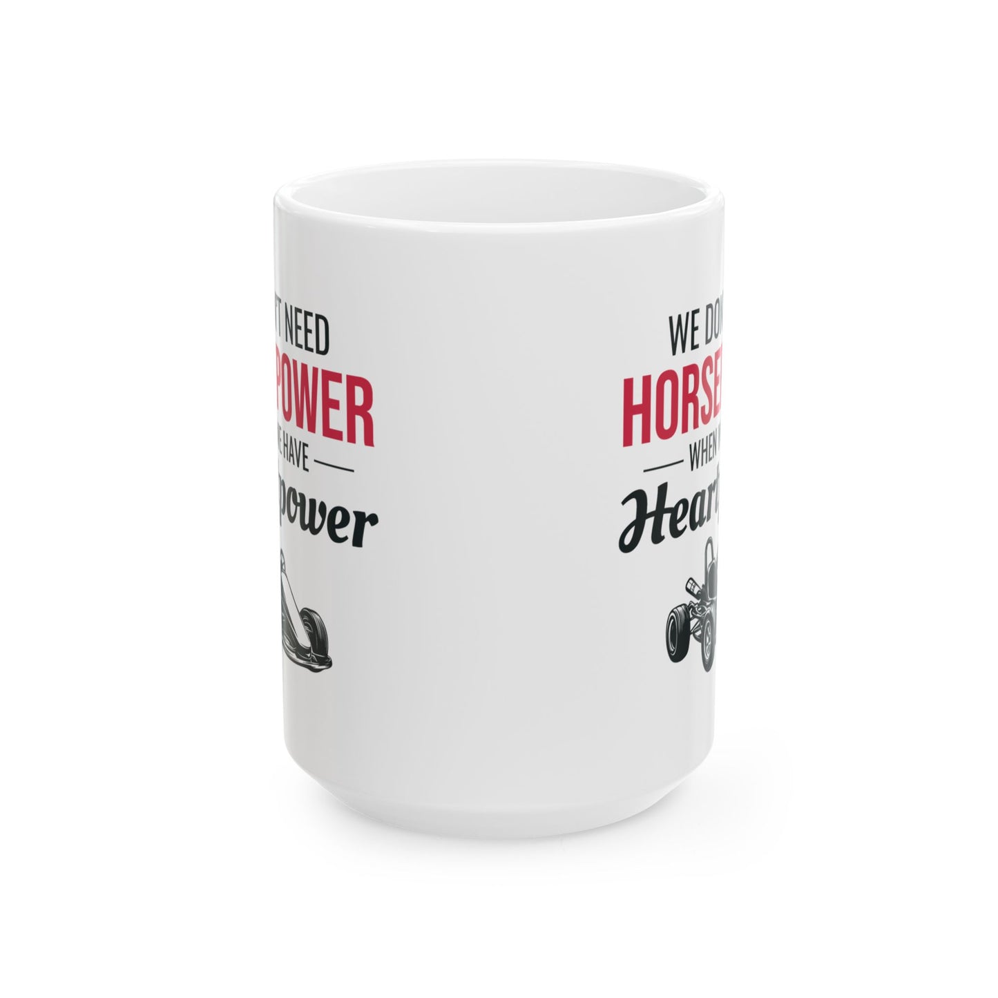 Go Kart Racing Mug Heartpower Over Horsepower Karting Enthusiast Gift