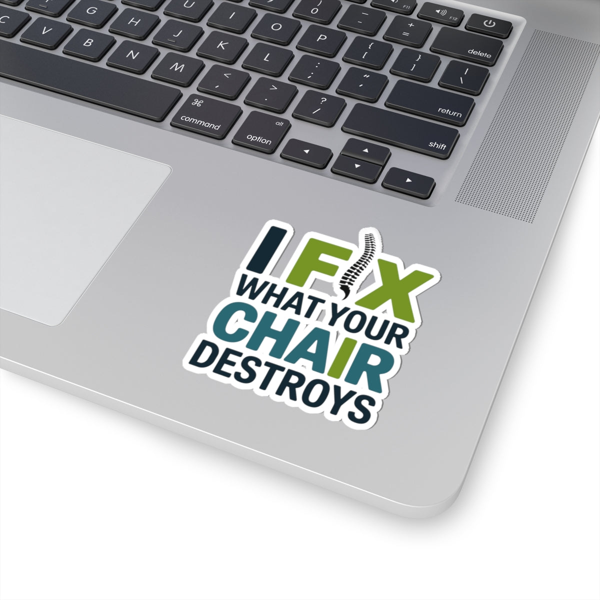 Posture Awareness Sticker - Chair Damage Prevention Vinyl Decal for Chiropractors, Doctors of Chiropractic