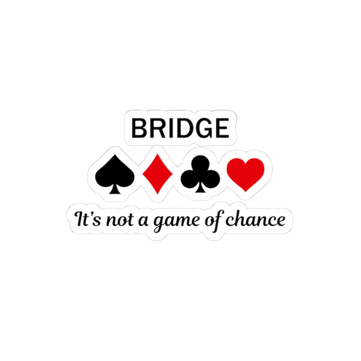 Bridge Strategy Sticker - Card Game Wit Vinyl Decal for Tournament Players & Mind Sport Enthusiasts